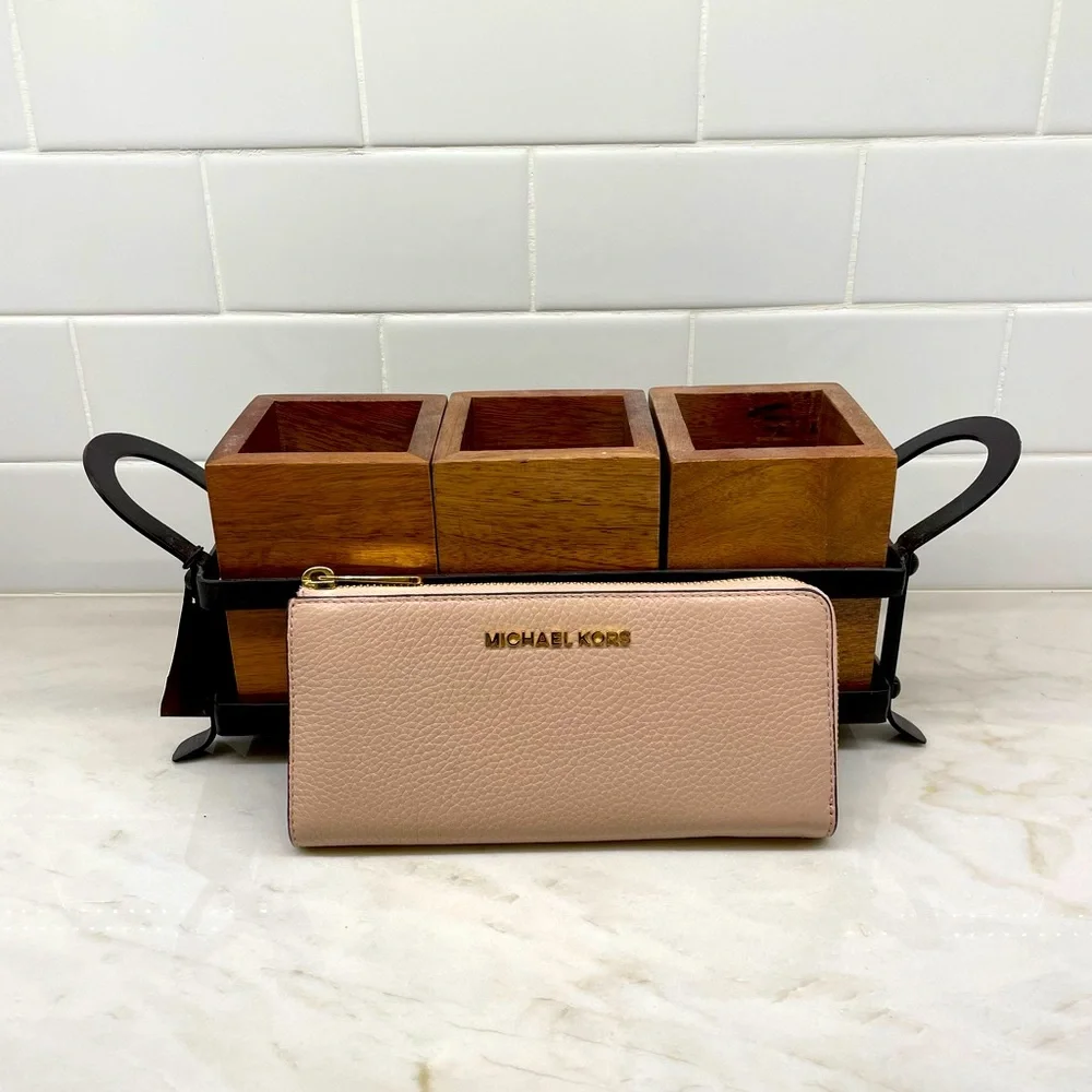 Jet Set Travel Large Saffiano Leather Quarter-Zip Wallet $98‎